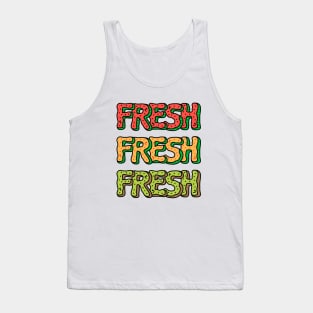 Fresh Watermelon, Cantaloupe Melon, Kiwi | Cute Fruit Alphabet Typography Tank Top